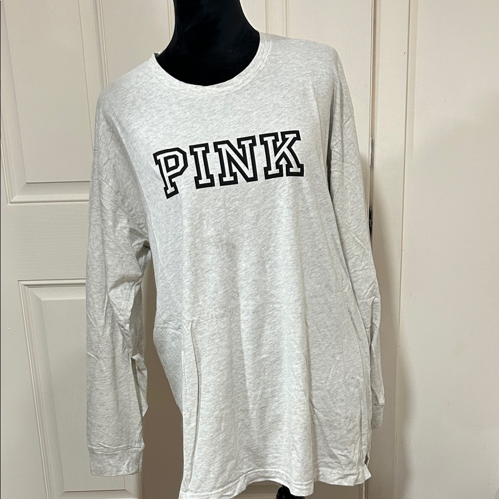 PINK Victoria's Secret Gray Long Sleeve Tee